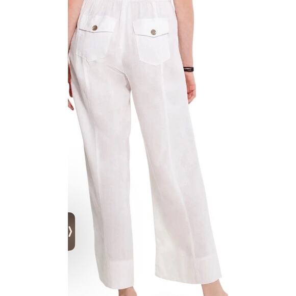 NIC+ZOE Paper White Rumba Park Wide-Leg Ankle Pant Size 18 NWT - Picture 1 of 16